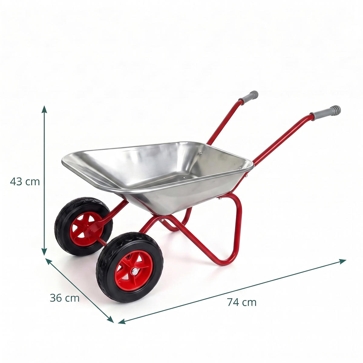 FÚRIK Strieborný pre deti 2 kolesá - strieborná, kov/plast (74/43/36cm) - Relaxdays