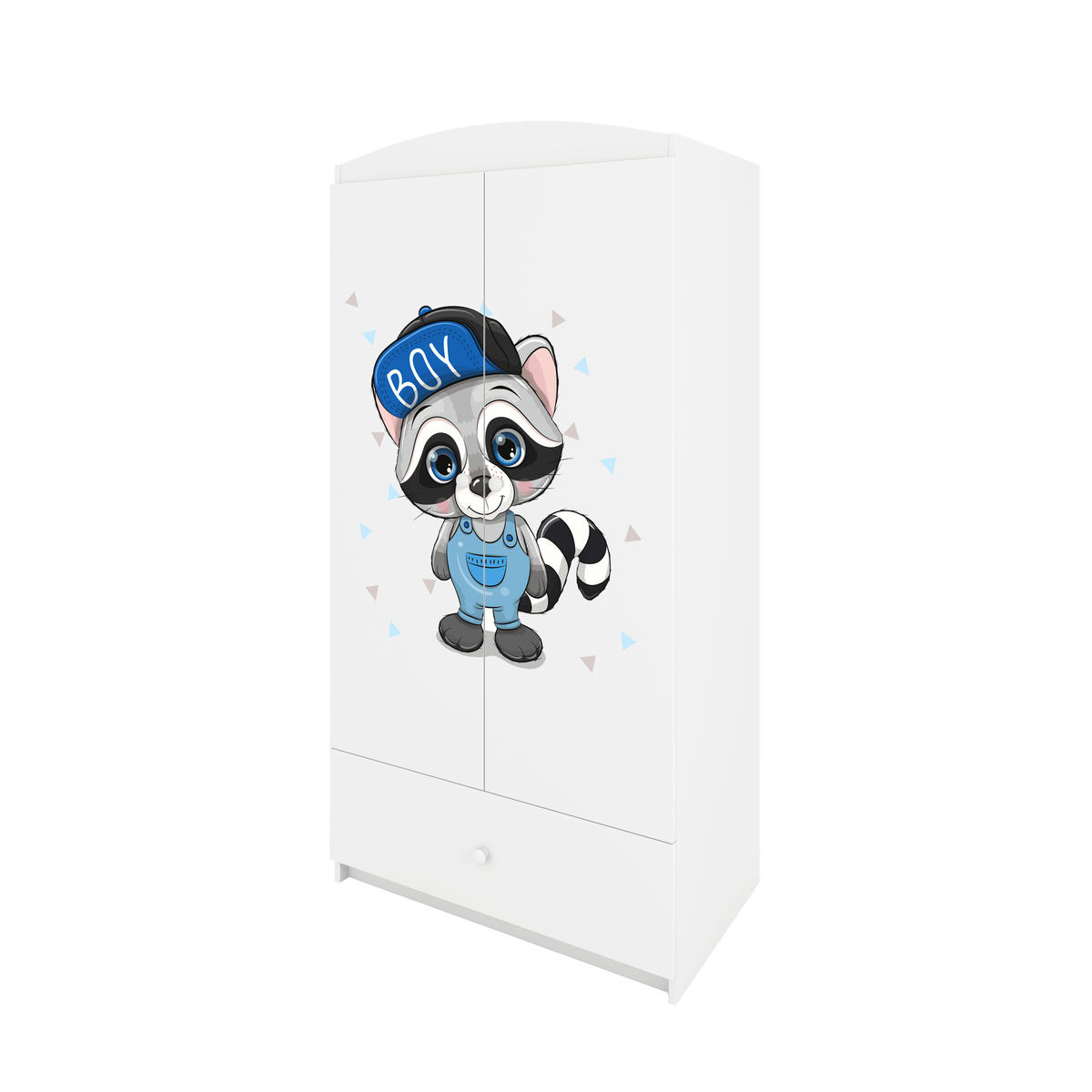 KINDERKLEIDERSCHRANK Waschbär 90/175/52 - Weiß, Holzwerkstoff (90/175/52cm) - Kocot Kids