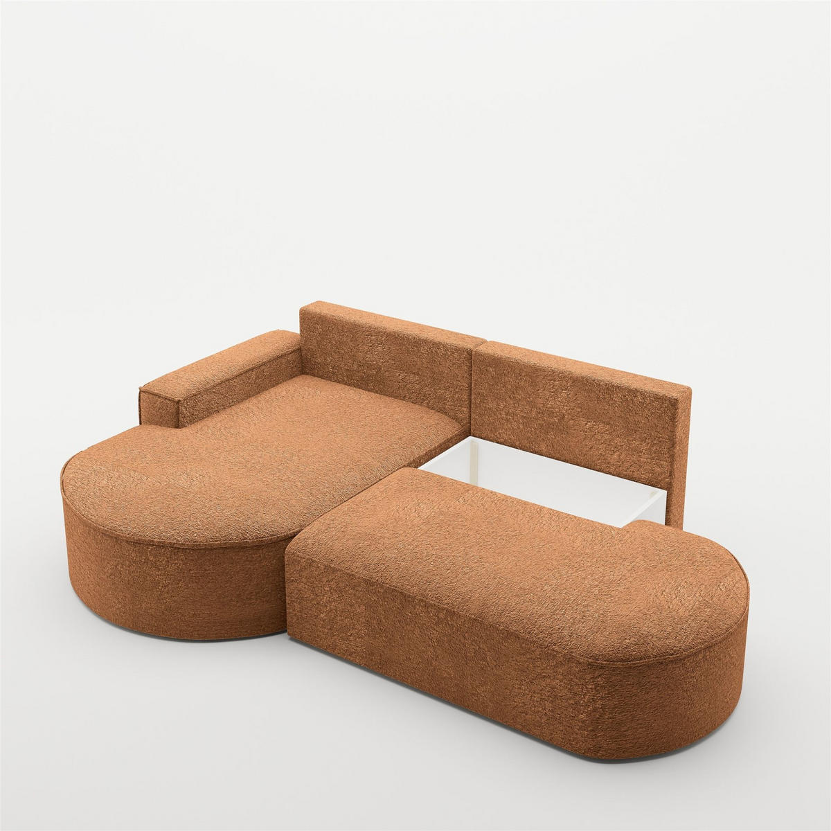 ECKSOFA Venedig Mit Schlaffunktion - Braun, Holzwerkstoff/Textil (278/179cm) - Fun Möbel