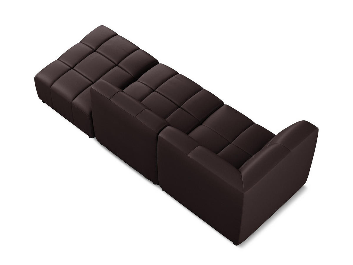 ECKSOFA Rechts Kunstleder Violett - Pflaume/Schwarz, Holzwerkstoff/Kunststoff (240/90cm) - Makamii