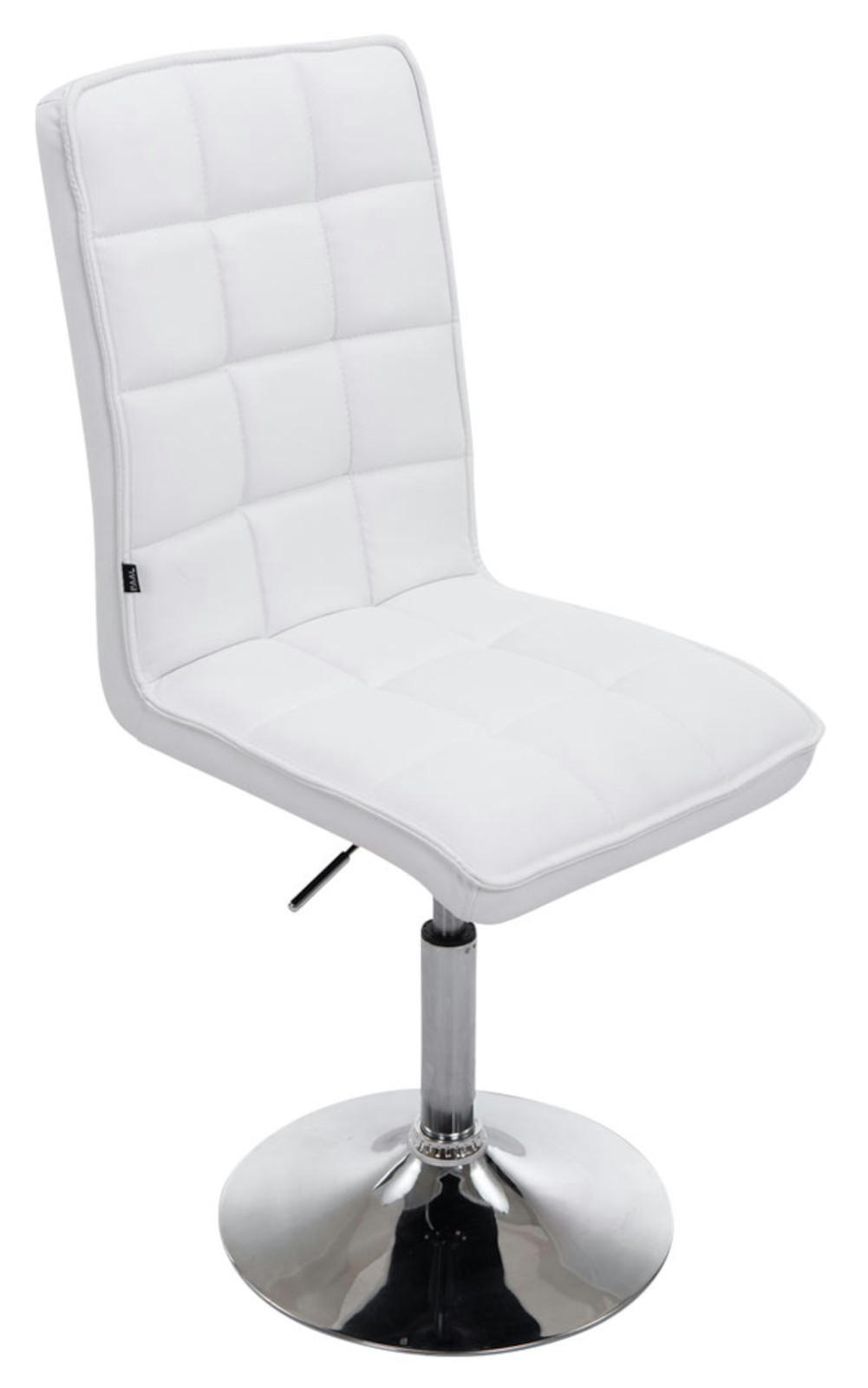 DREHSTUHL Lederlook weiß - Chromfarben/Weiß, Textil/Metall (43/90/59cm) - CLP