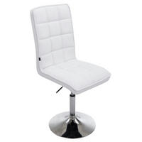DREHSTUHL Lederlook weiß - Chromfarben/Weiß, Textil/Metall (43/90/59cm) - CLP