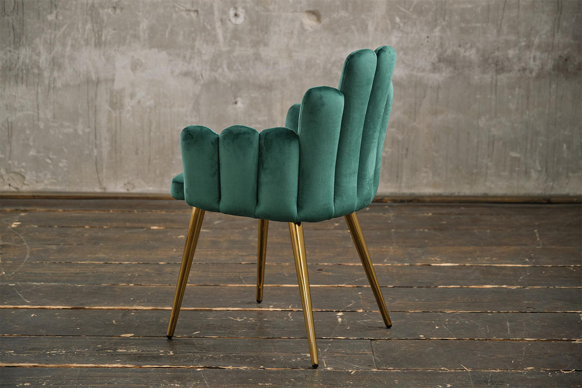 ESSZIMMERSTUHL FREJA Grün Velvet - Grün, Textil (59/86/55cm) - KAWOLA