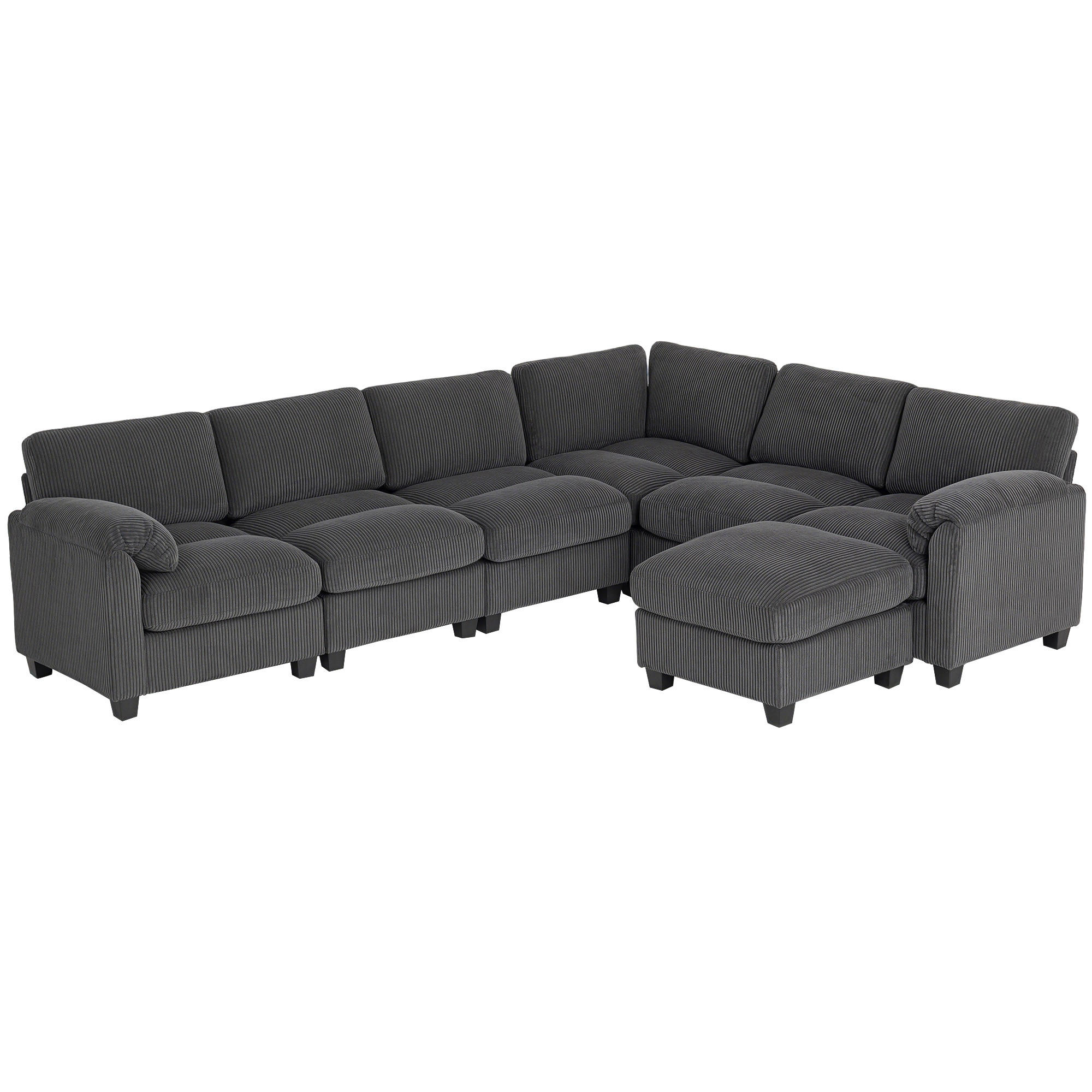 ECKSOFA Dunkelgrau 292/224/85 cm - Dunkelgrau, Textil (292/224cm) - PANGIVO