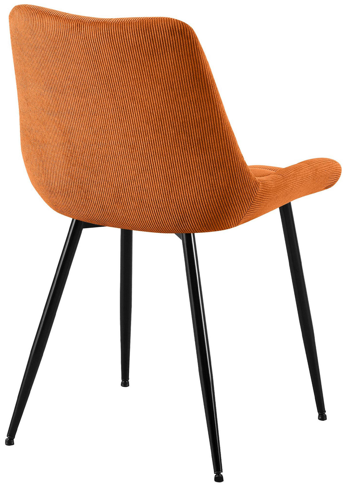 ESSZIMMERSTUHL Cord Orange - Schwarz/Orange, Textil/Metall (52/83/58cm) - CLP