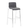 BARHOCKER Stoff Hellgrau - Chromfarben/Hellgrau, Textil/Metall (43/100/48cm) - CLP