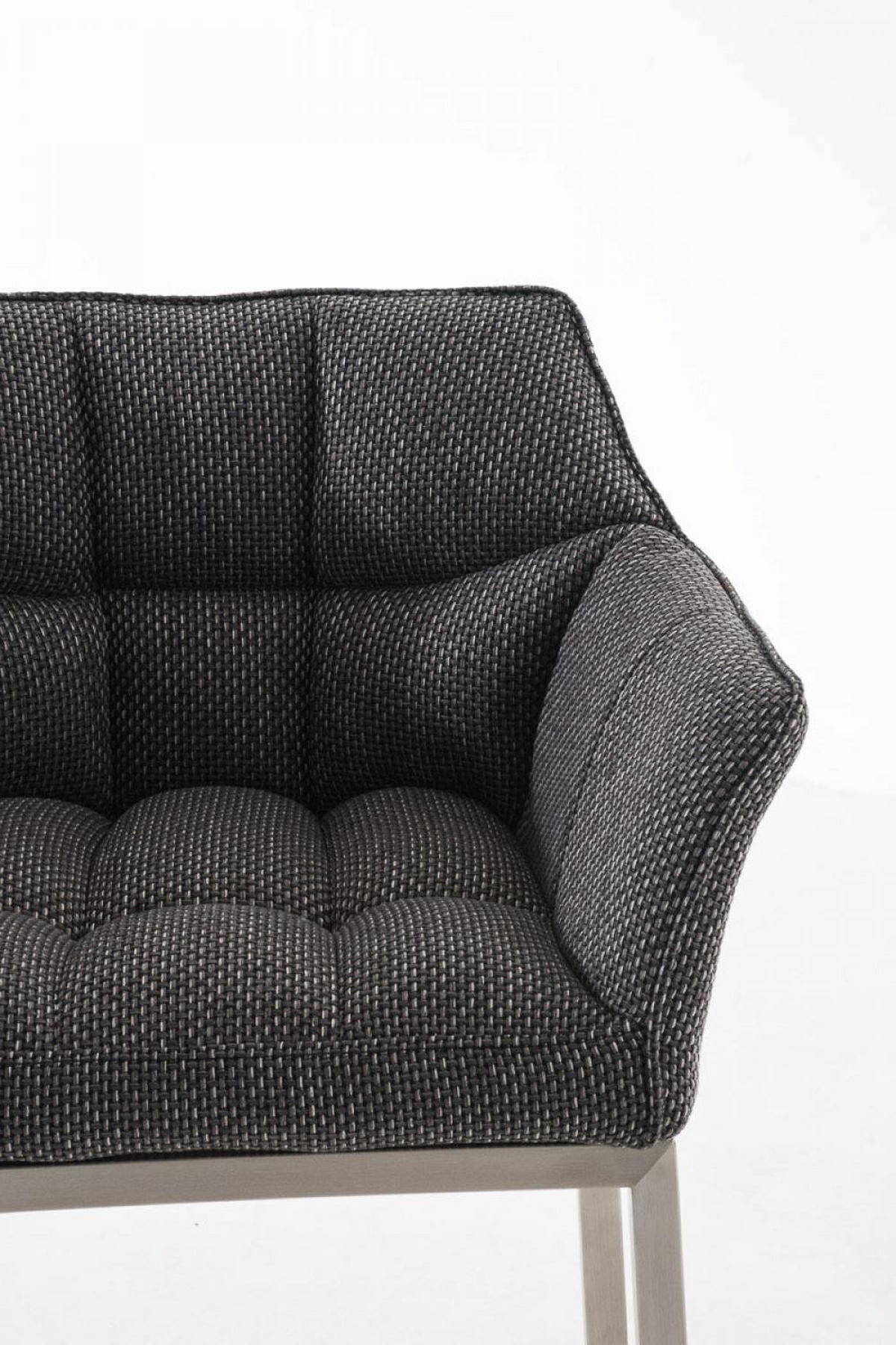 BARHOCKER Stoff titangrau - Edelstahlfarben/Graubraun, Textil/Metall (64/110/48cm) - CLP