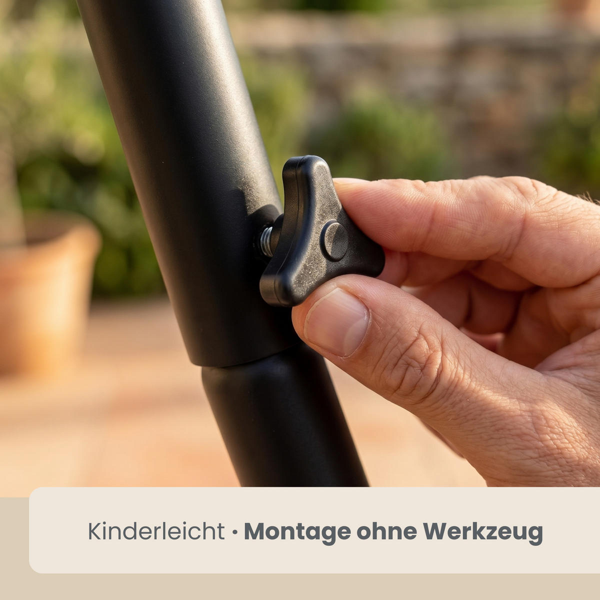 HÄNGESESSELGESTELL bis 120kg, 215cm, Schwarz - Schwarz, Metall (110/110/215cm) - Amanka