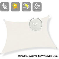 SONNENSEGEL Rechteckig 2 x 4 m Creme Wasserdicht UV-Schutz 95% - Creme, Textil (200/400cm)