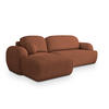 ECKSOFA MODENZA N L-S Orange Boucle-Stoff mit Schlaffunktion - Orange, Holz (266/148cm) - MASSENO