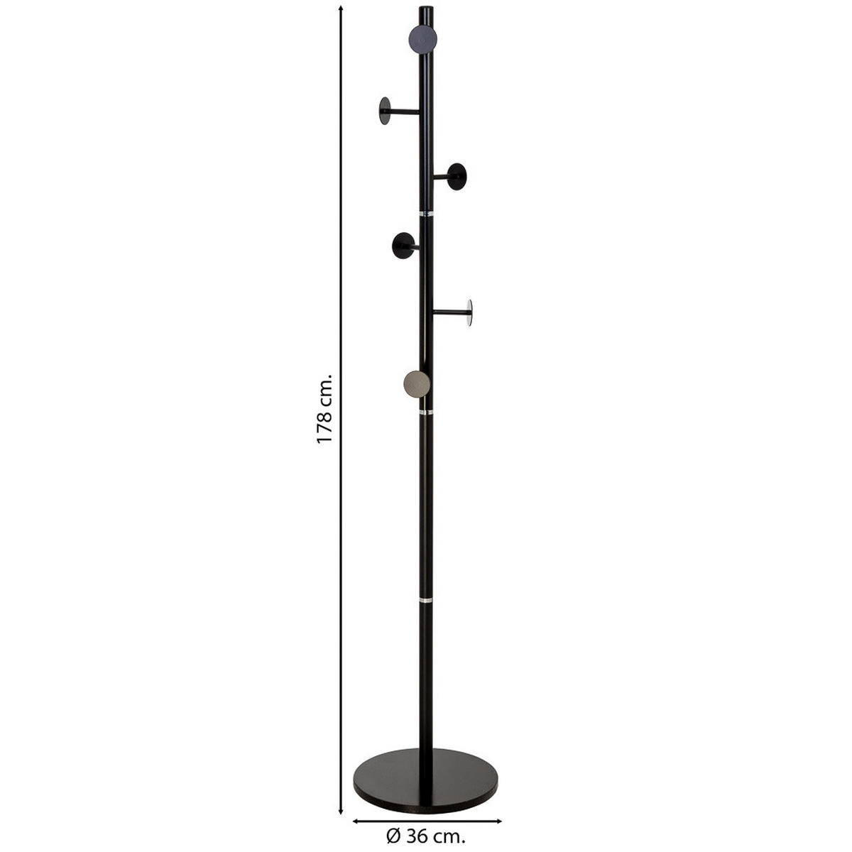 GARDEROBE aus metall - Schwarz, Metall (36/178/36cm) - Wanderlust