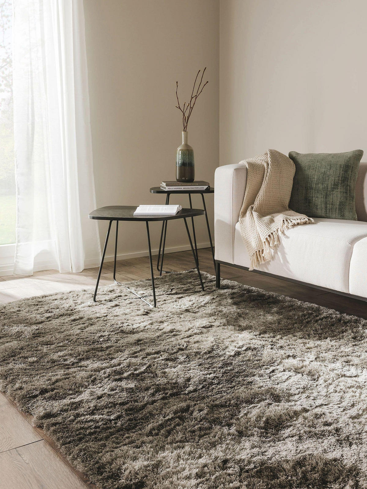 HOCHFLORTEPPICH Whisper Grau 140x200 cm - Grau, Textil (140/200cm) - benuta Nest