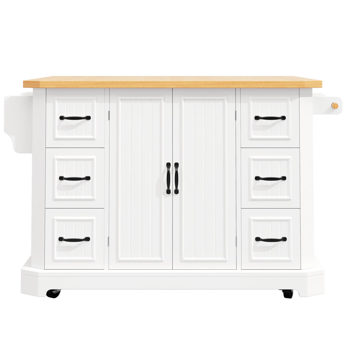 KÜCHENINSEL 120/45/91 cm weiß aus MDF/Metall auf Rollen - Weiß, Holzwerkstoff (120/91/45cm) - OKWISH