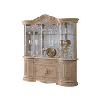 VITRINE BELLA in Beige/Gold 8-Türig - Beige/Goldfarben, Glas/Holzwerkstoff (173/213/50cm) - Interdesign24