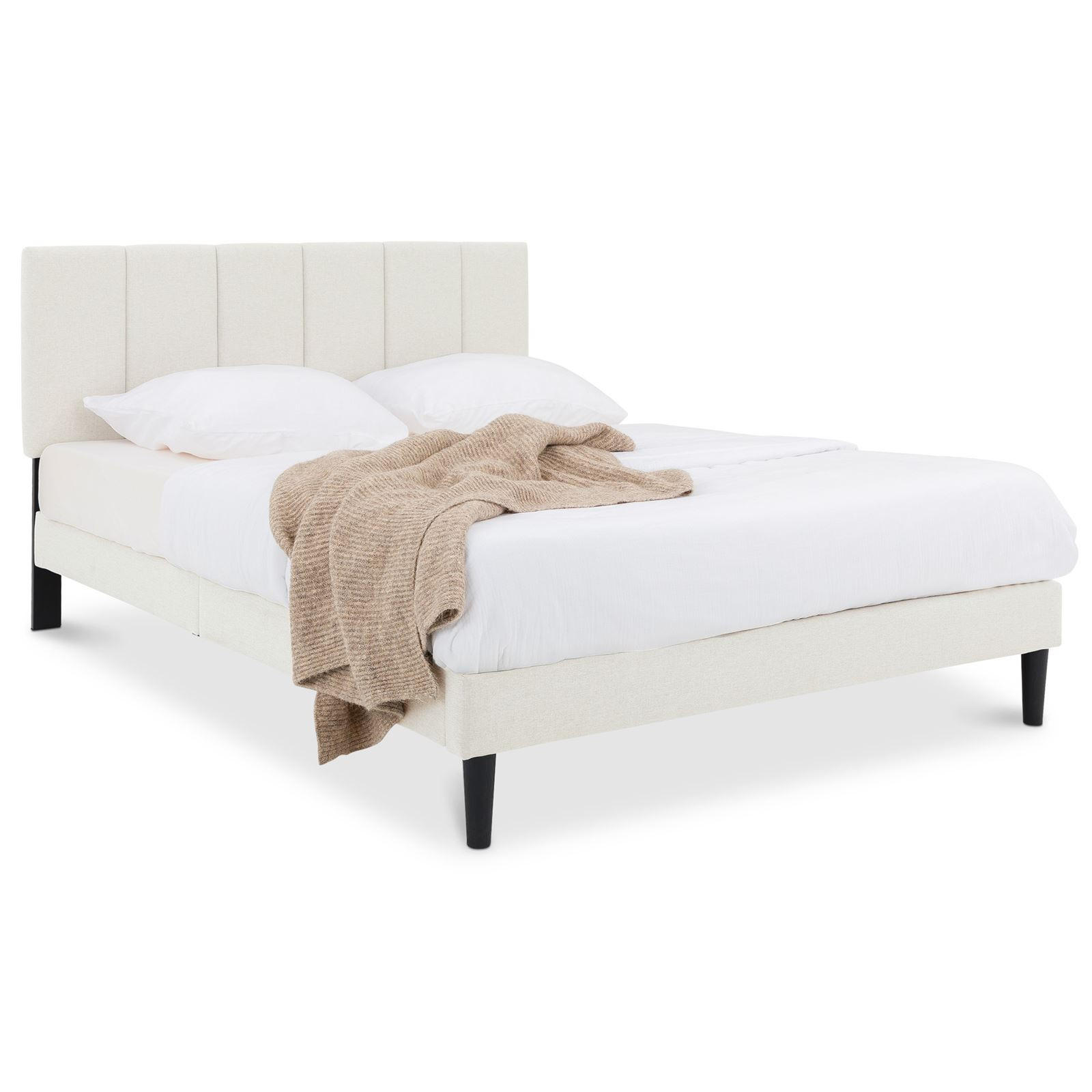 POLSTERBETT OLBIA 140x200 cm cremeweiß - Creme, Textil (140/200cm) - IDIMEX