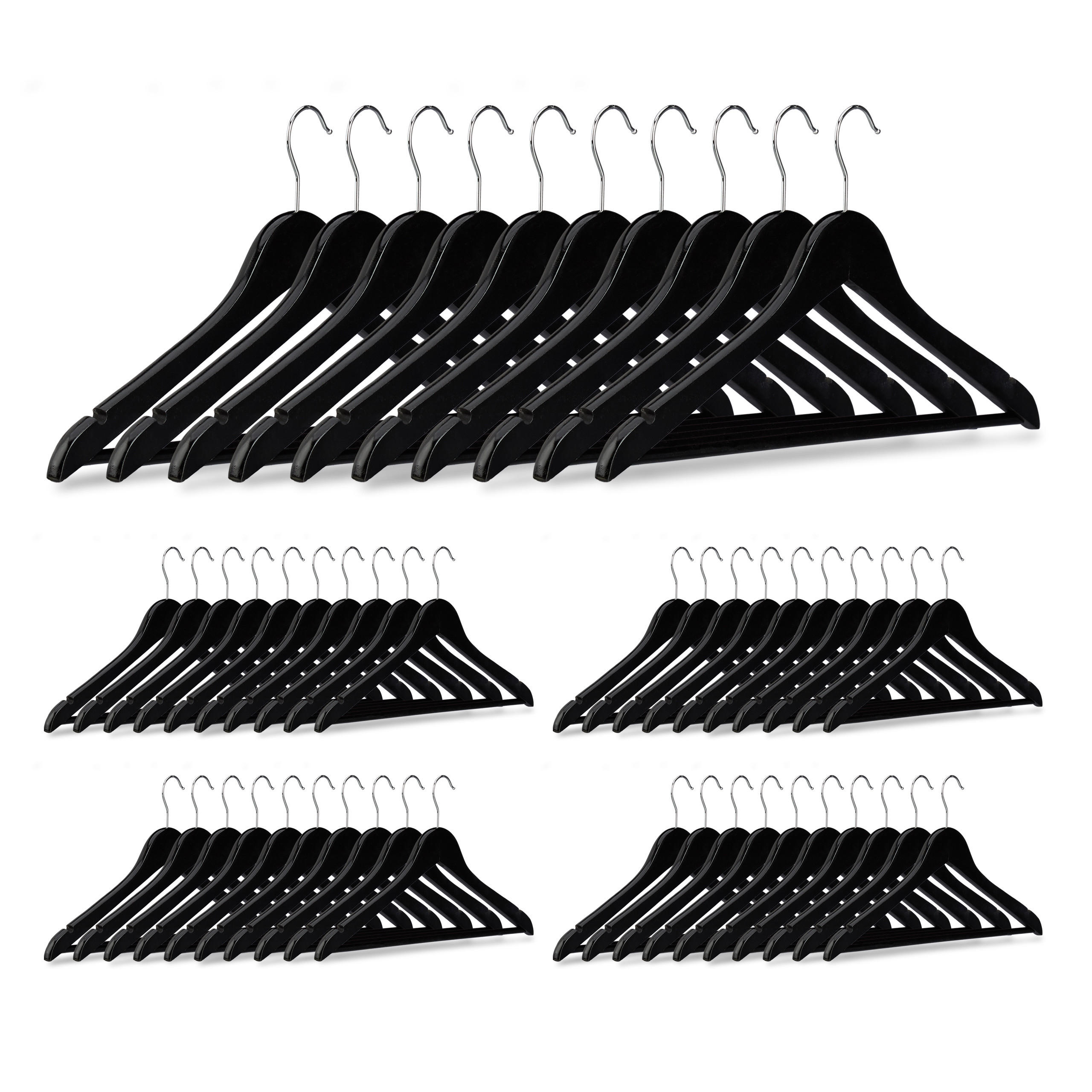 GALGAR Svart 50-pack trä med byxstång 45 cm 23.5/45/1 cm