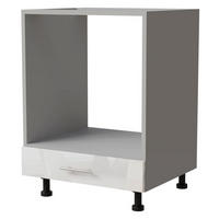 HERDUMBAUSCHRANK Essen D11K/60 Weiß Hochglanz / Grau Matt 60 / 50 / 82cm - Weiß Hochglanz/Grau, Holz/Holzwerkstoff (60/82/50cm) - Feldmann-Wohnen