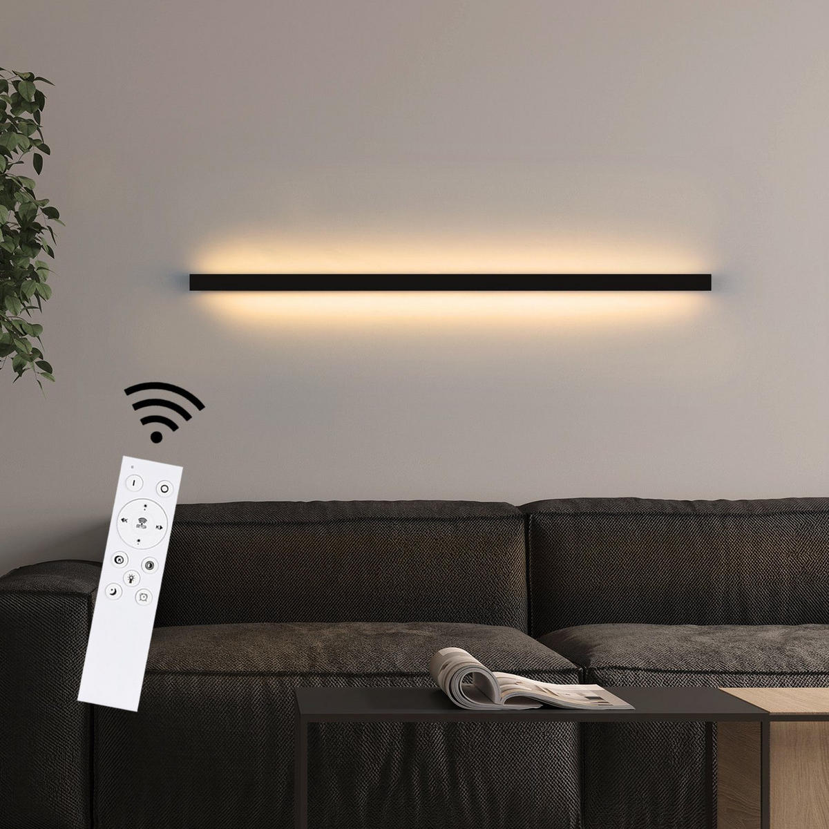 LED-WANDLEUCHTE Flash 2.5/4/100 cm - Schwarz, Metall (4/100/2.5cm) - ZMH