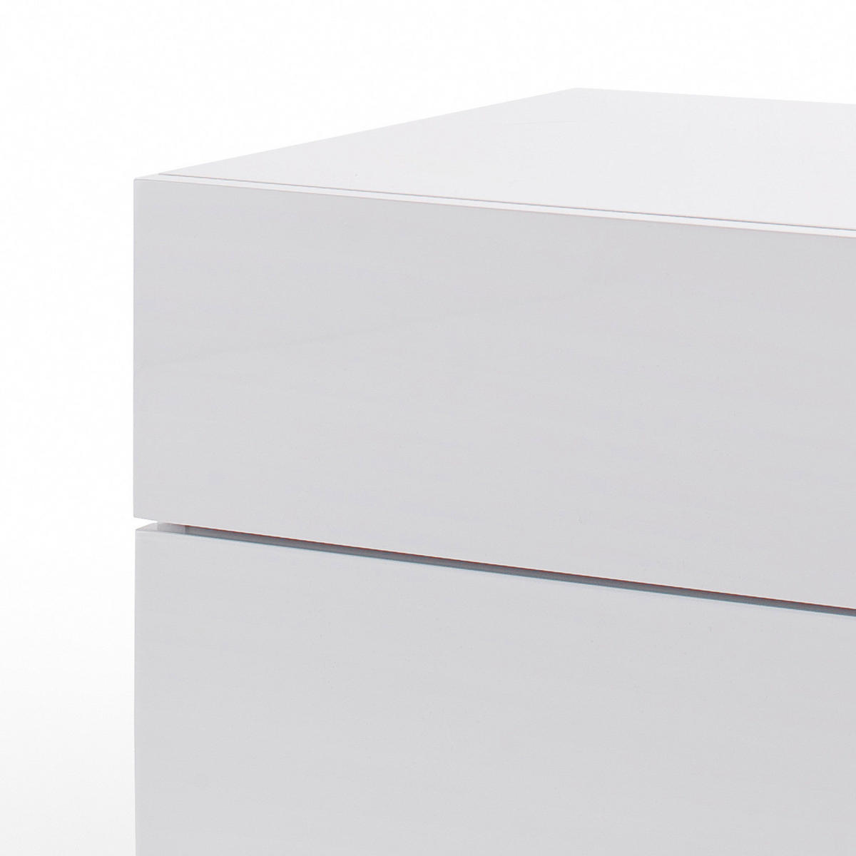 NACHTKOMMODE - Weiß Hochglanz, Holzwerkstoff (50/50/40cm) - home24