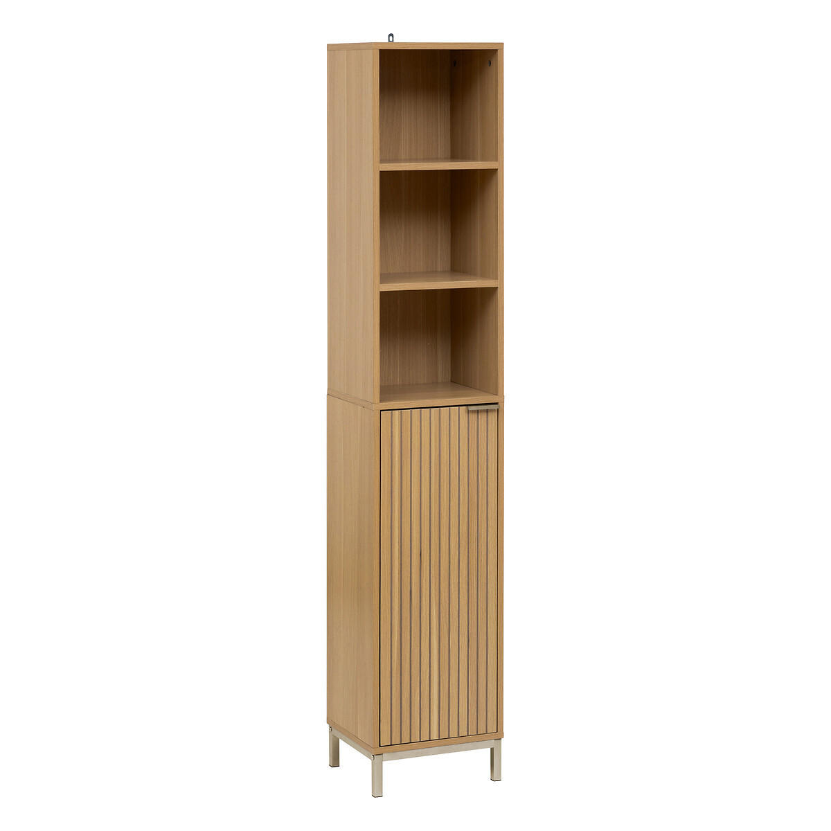 BADEZIMMERSCHRANK Tasso 33/28/168 cm - Braun, Holzwerkstoff (28/168/33cm) - 5five Simply Smart
