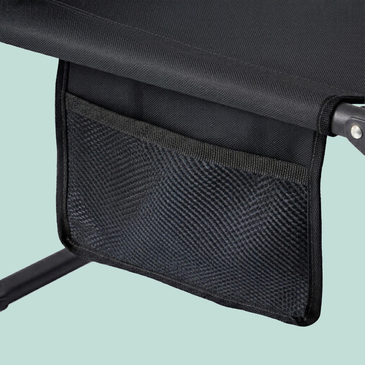 KEMPINGOVÉ lôžko - čierna, kov/textil - Relaxdays