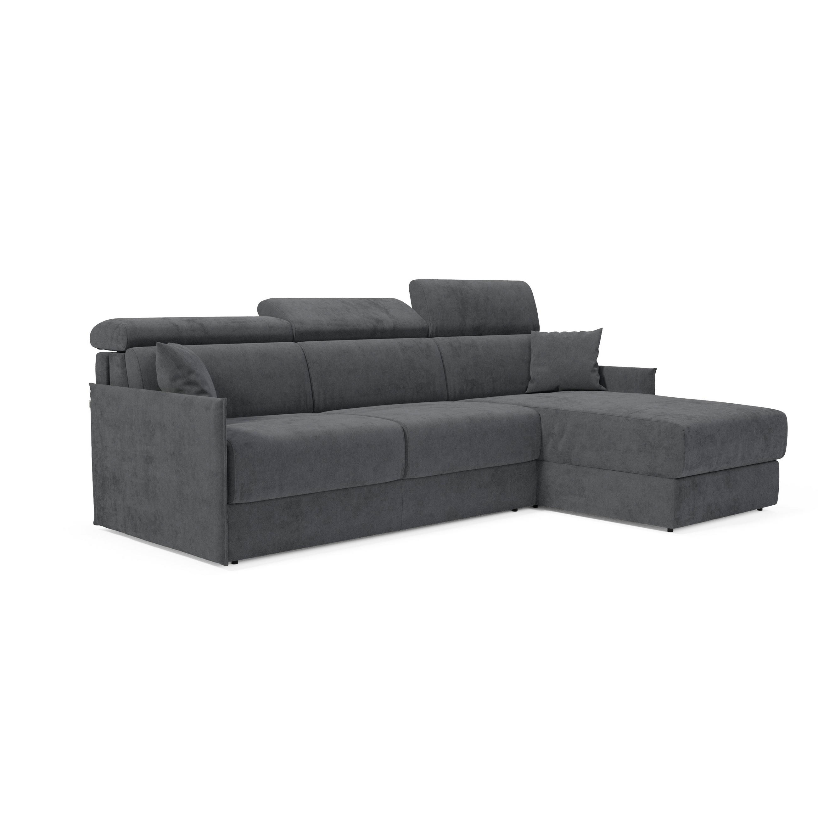 ECKSOFA Miryam - Anthrazit, Metall (252/98cm) - Divani.store
