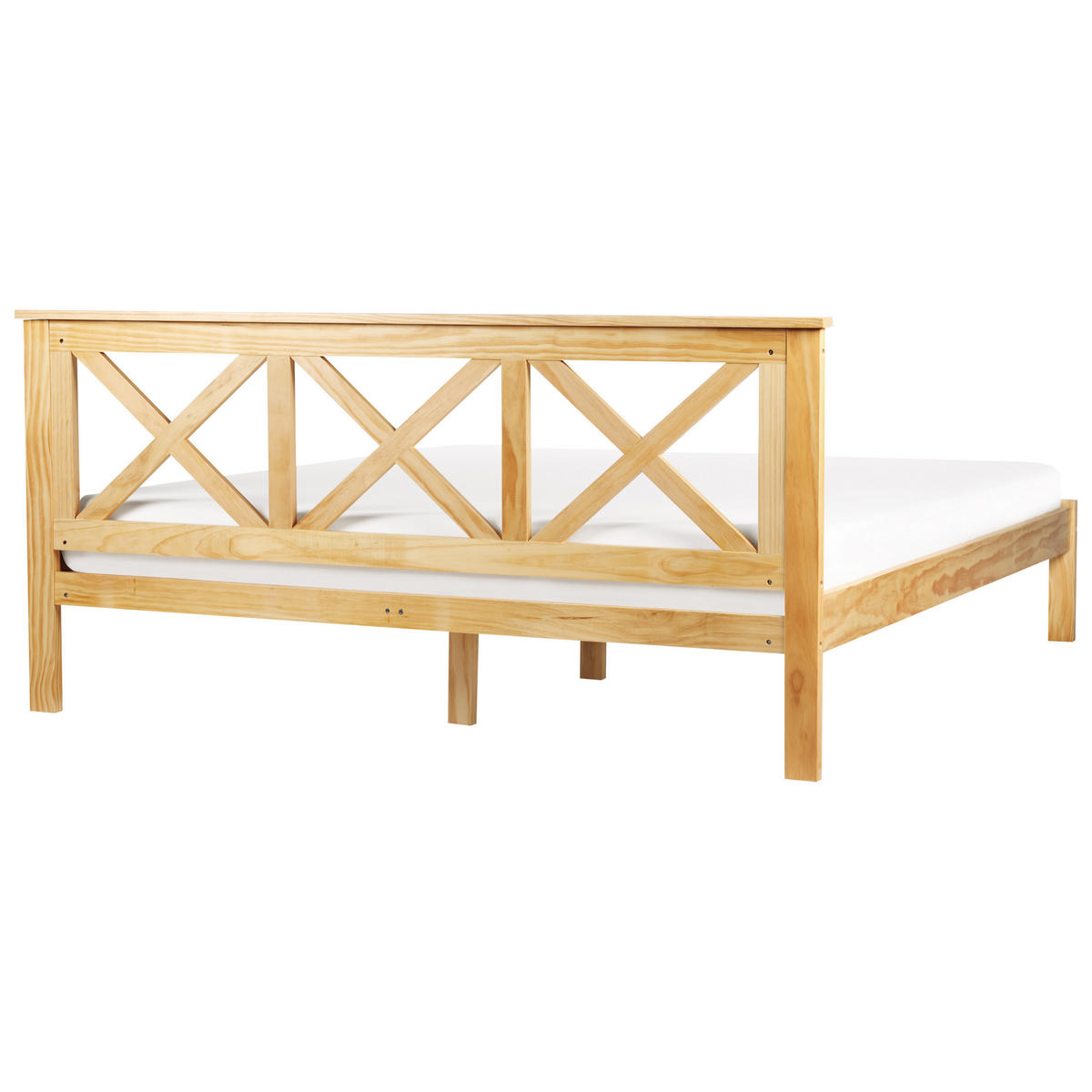 BETT mit Lattenrost 180x200 cm Heller Holzfarbton Tannay - Hellbraun, Holz (180/200cm) - Beliani