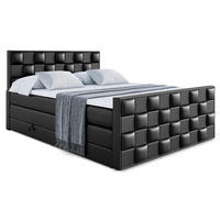 BOXSPRINGBETT ZAFIRA KING - 160 x 200 - H3/H4 - Schwarz Hochglanz - Schwarz Hochglanz, Holzwerkstoff (160/200cm) - ALTDECOR