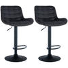 BARHOCKER 2er Set Samt schwarz - Schwarz, Textil/Metall (48/81/54cm) - CLP