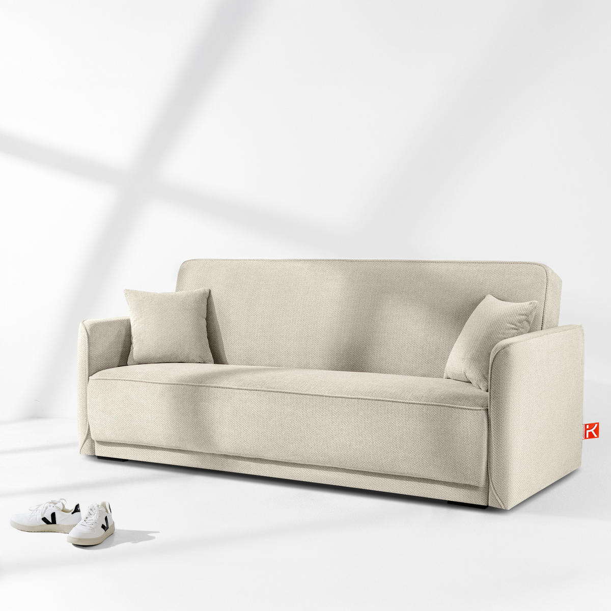 EINZELSOFA LIRIS, 3 Personen, Hellbeige - Beige, Holz/Holzwerkstoff (208/91/98cm) - KONSIMO®
