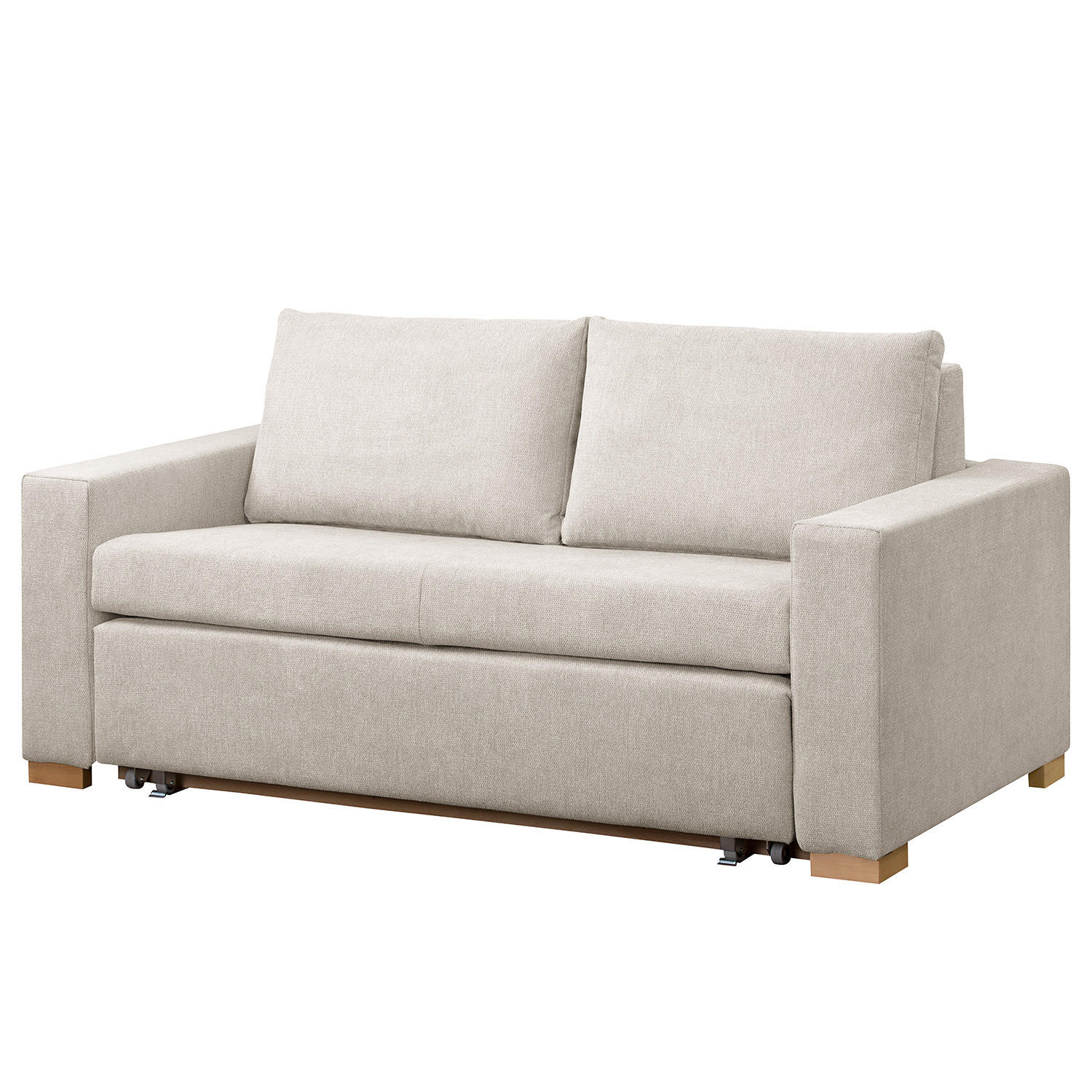 SCHLAFSOFA - Buchefarben/Silberfarben, Holz/Buchenholz (173/90/90cm) - home24