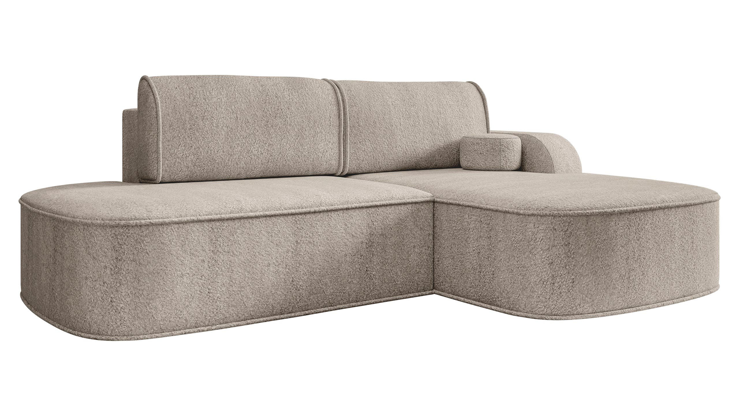 ECKSOFA Koro, Seite: Rechts - Schwarz/Braun, Holz/Kunststoff (256/177cm) - MIRJAN24