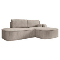 ECKSOFA Koro, Seite: Rechts - Schwarz/Braun, Holz/Kunststoff (256/177cm) - MIRJAN24