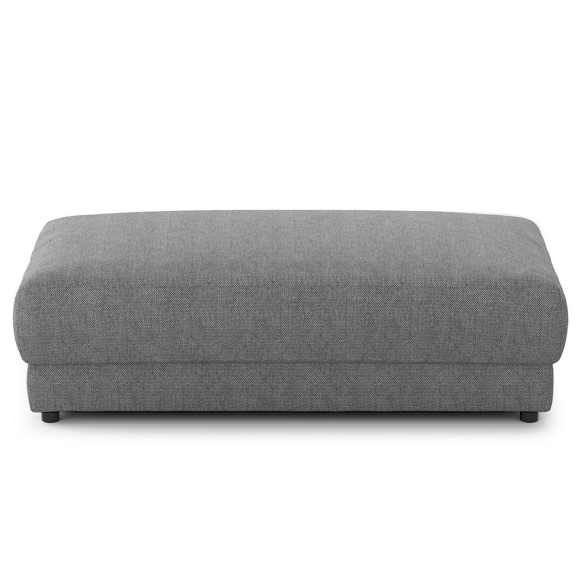 POLSTERHOCKER - rechteckig - Silberfarben/Schwarz, Kunststoff/Textil (134/45/65cm) - home24