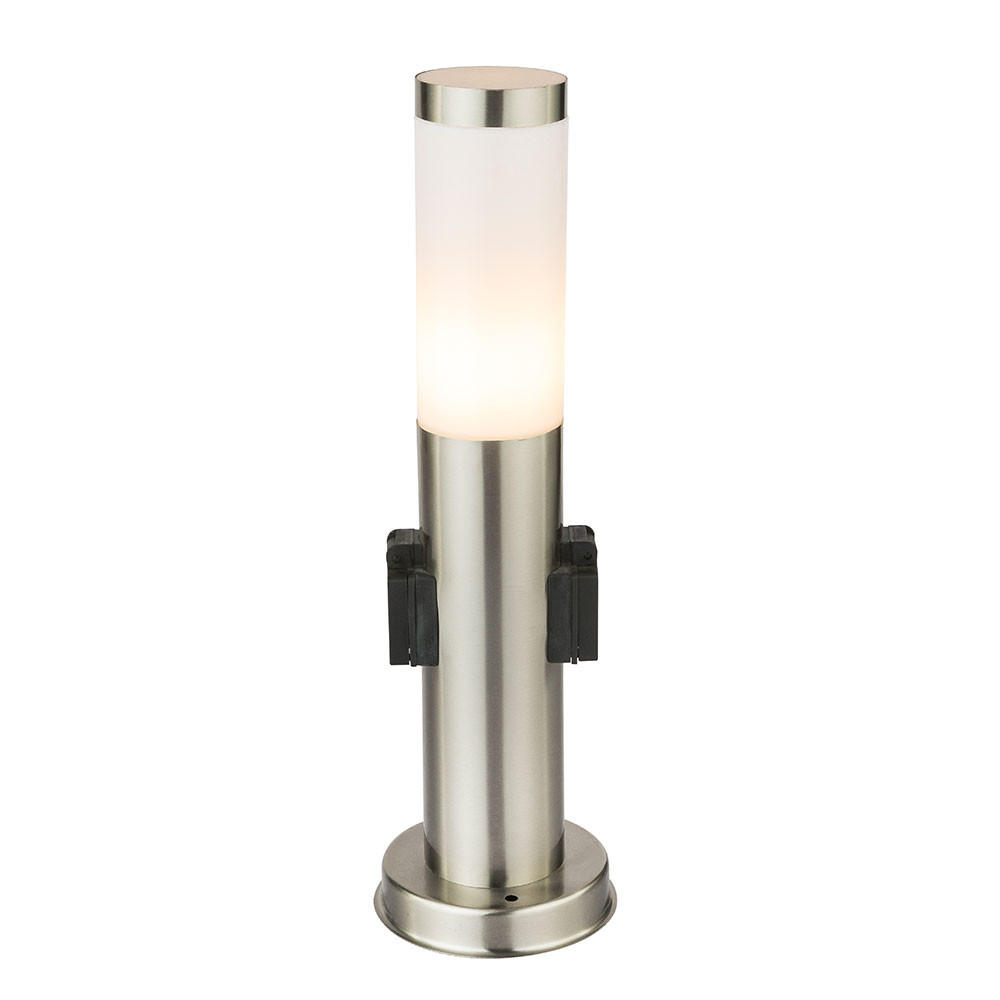 LED AUSSENLEUCHTE BOSTON Edelstahl Silber - Silberfarben, Kunststoff (13.1/13.1/45cm) - Globo Lighting