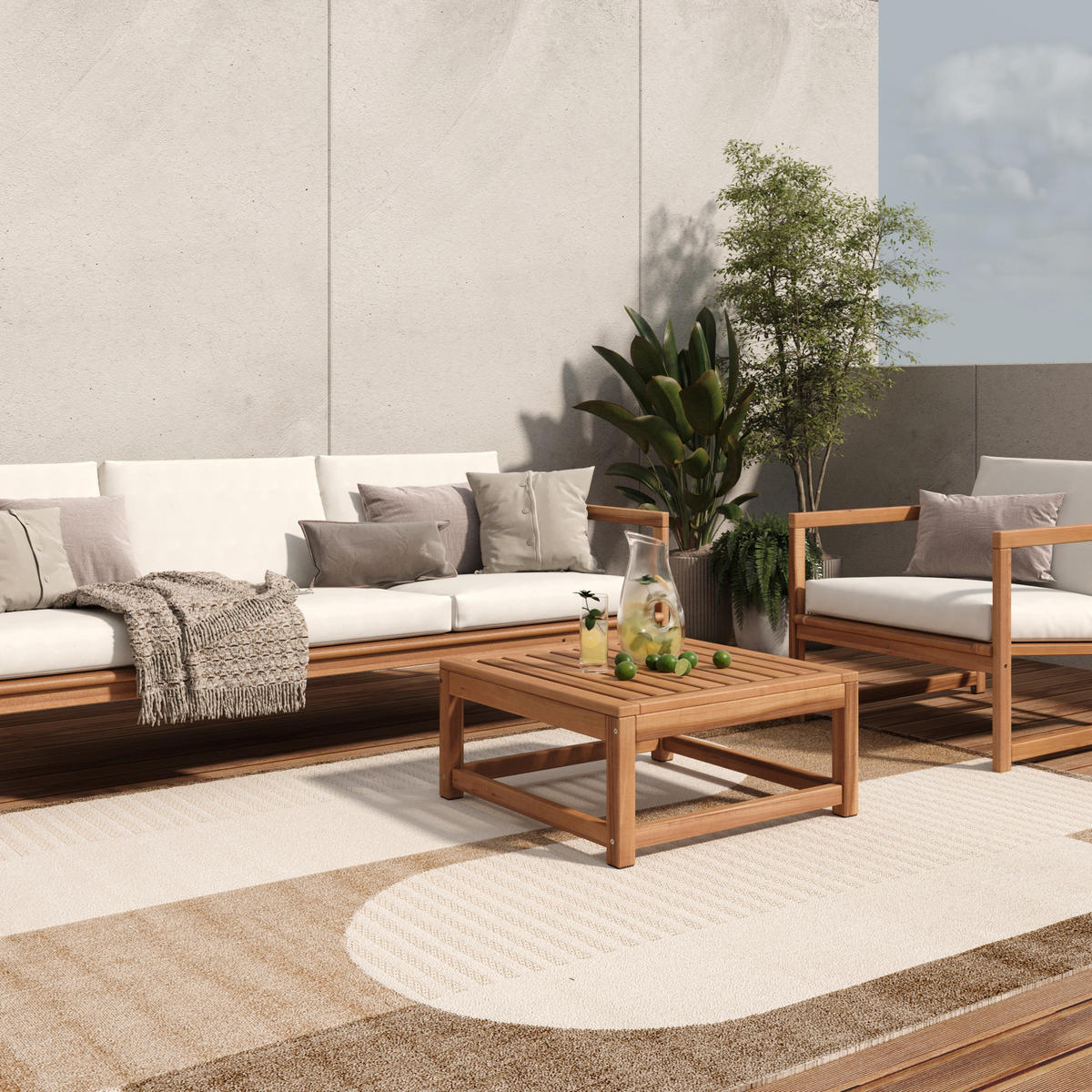 TEPPICH PATIO Creme 200/300 cm - Creme, Kunststoff (200/300cm) - Tapiso