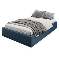 POLSTERBETT 120x200cm Bett mit Stauraum Lattenrost Dunkelblau - Dunkelblau, Holz/Holzwerkstoff (120/200cm) - Muralo