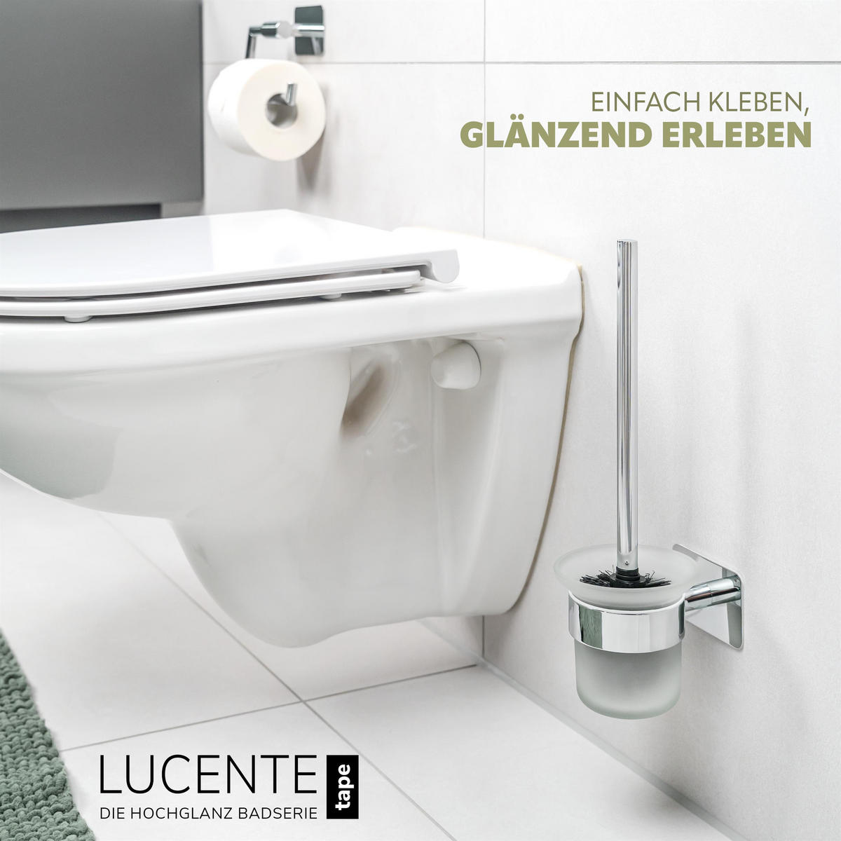 WC-GARNITUR LUCENTE TAPE, Edelstahl - Chromfarben, Metall (11.5/36/13.5cm) - bremermann