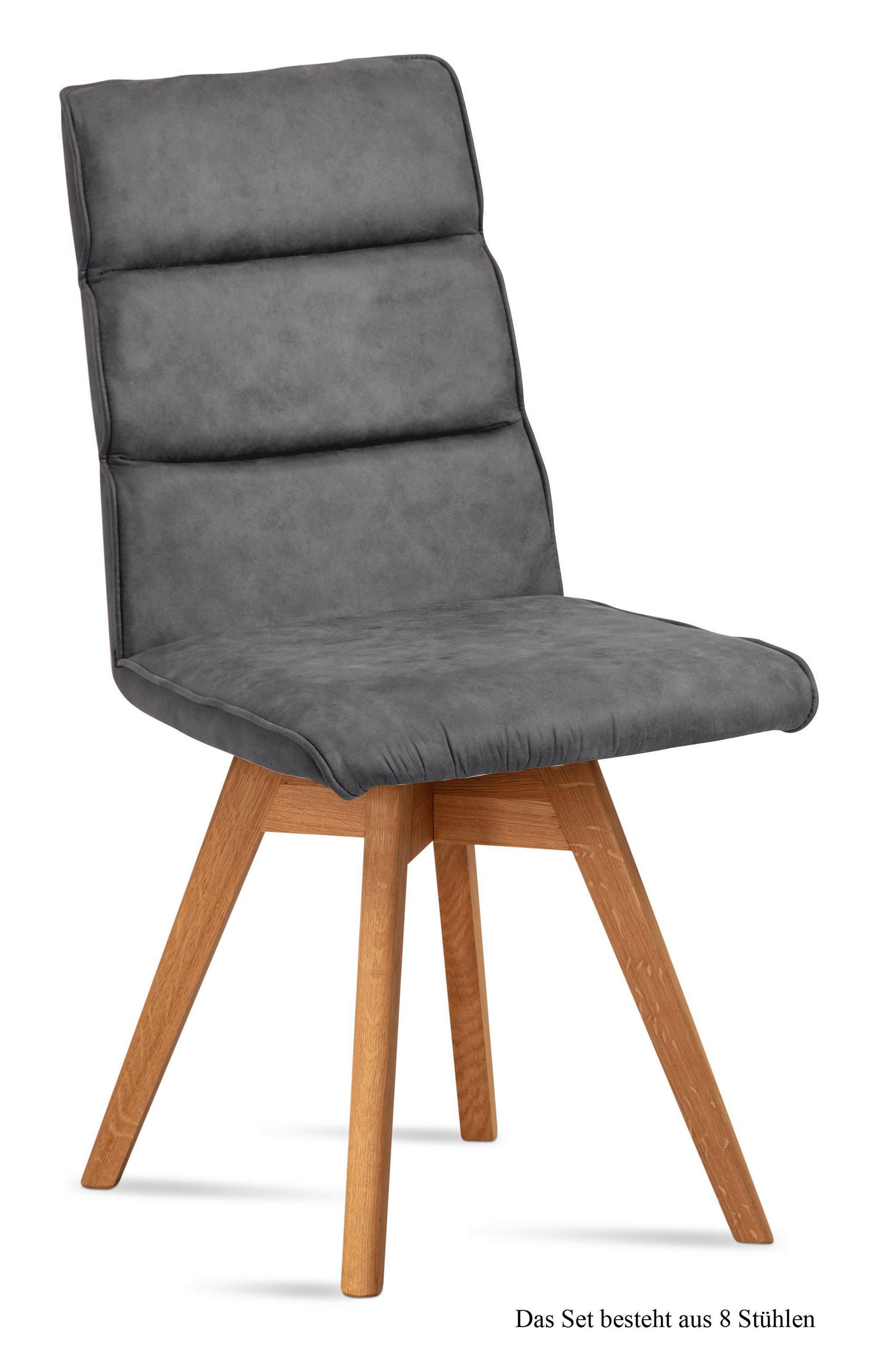 ESSZIMMERSTUHL drehbar (8er-Set) Doris 47x92x60 Eiche geölt/Grau - Eichefarben/Grau, Kunststoff (60/92/47cm) - 58aufmkessel