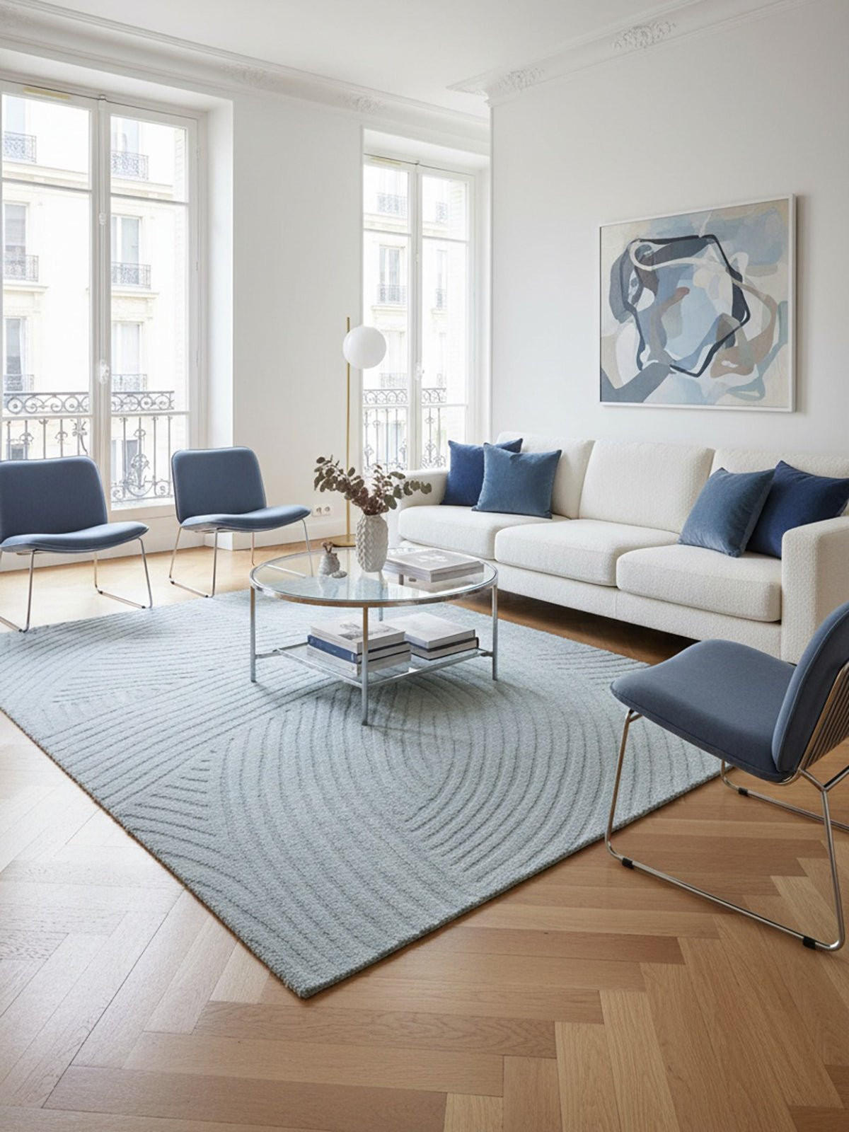 TEPPICH sehr weich mit Relief-Effekt blau - Blau, Textil (200/290cm) - AFK Living