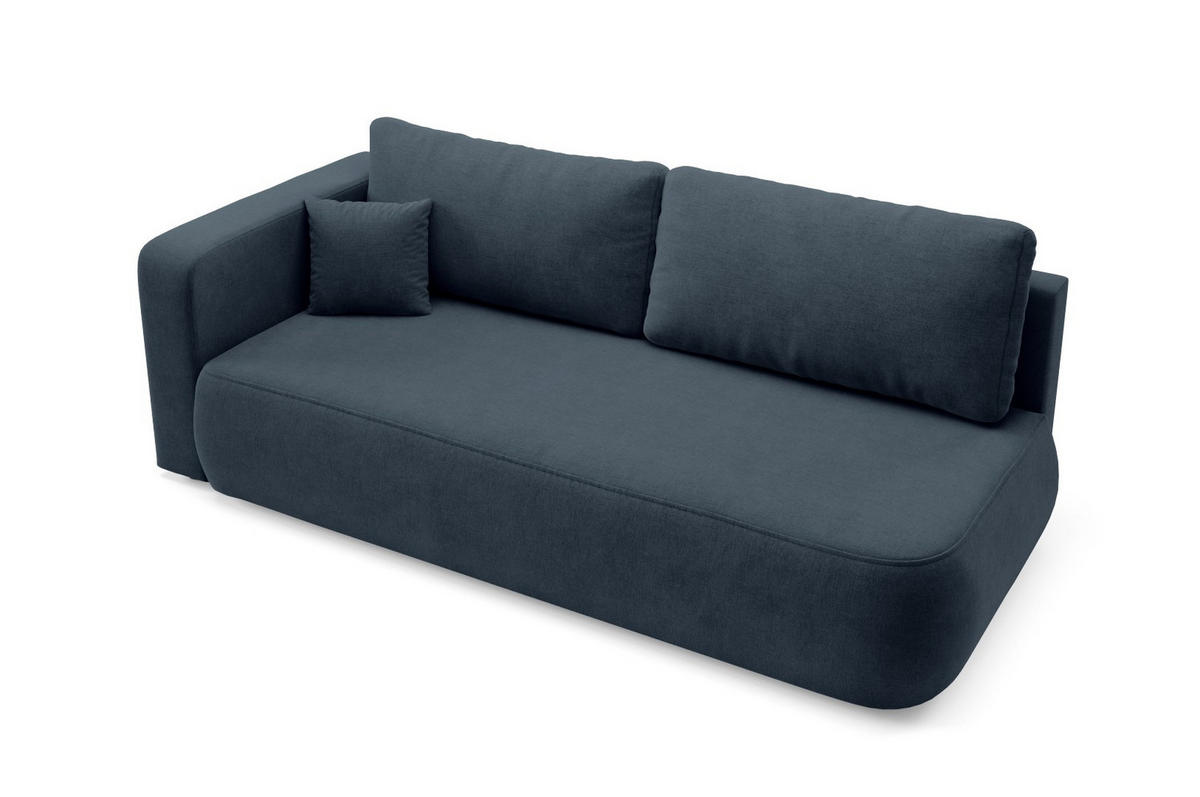 SCHLAFSOFA mit Bettkasten Dunkelblau - Schwarz/Dunkelblau, Holz/Holzwerkstoff (228/82/106cm) - Furnisell