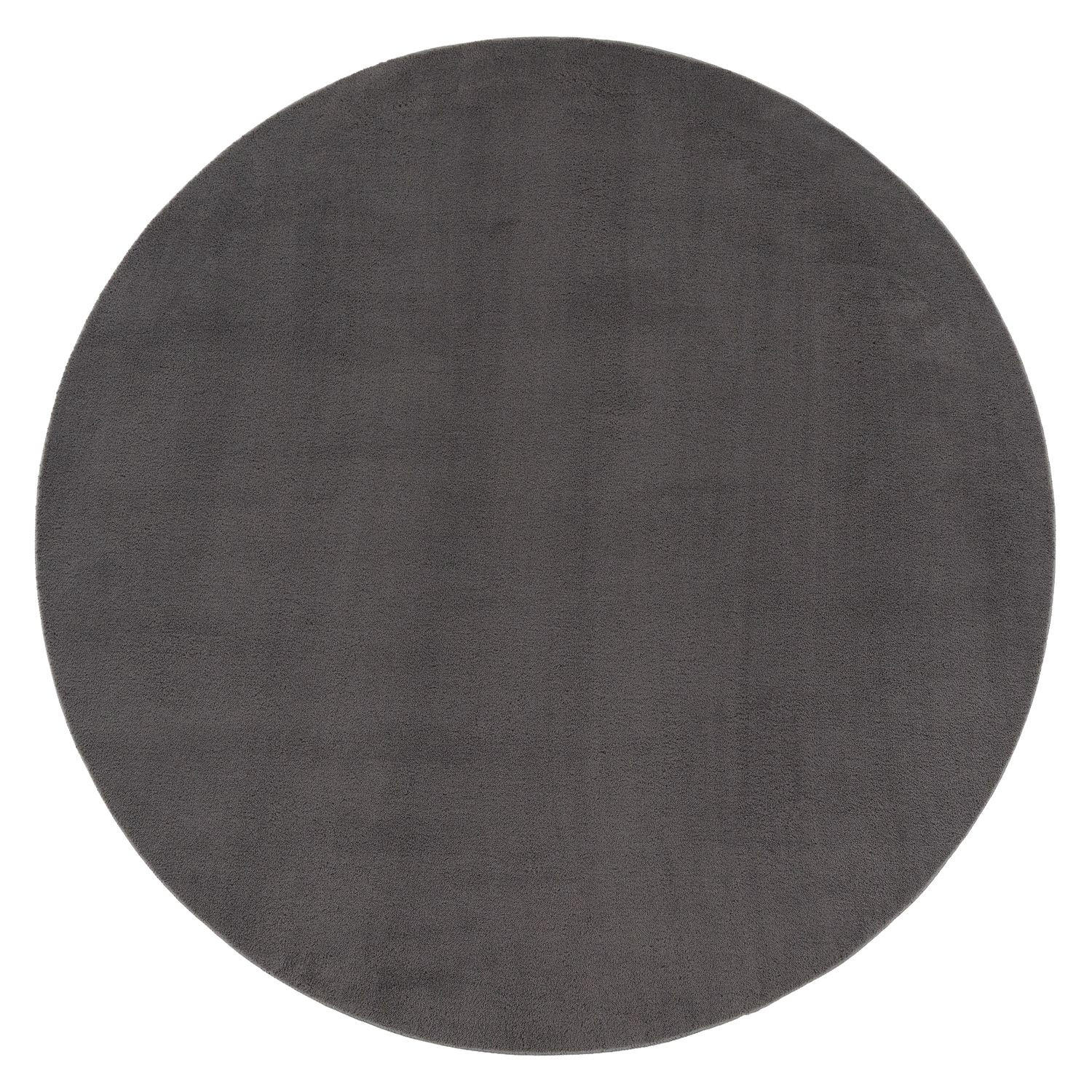 FLACHWEBETEPPICH Anthrazit Ø 120 cm - Anthrazit, Kunststoff (120/120cm) - TT Home