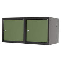 SCHLIESSFACHWÜRFEL 2x Blocky mit Zylinderschloss + 2 Schlüssel 40x40x40cm Anthrazit/Resedagrün - Anthrazit/Grün, Metall (40/40/40cm) - PROREGAL