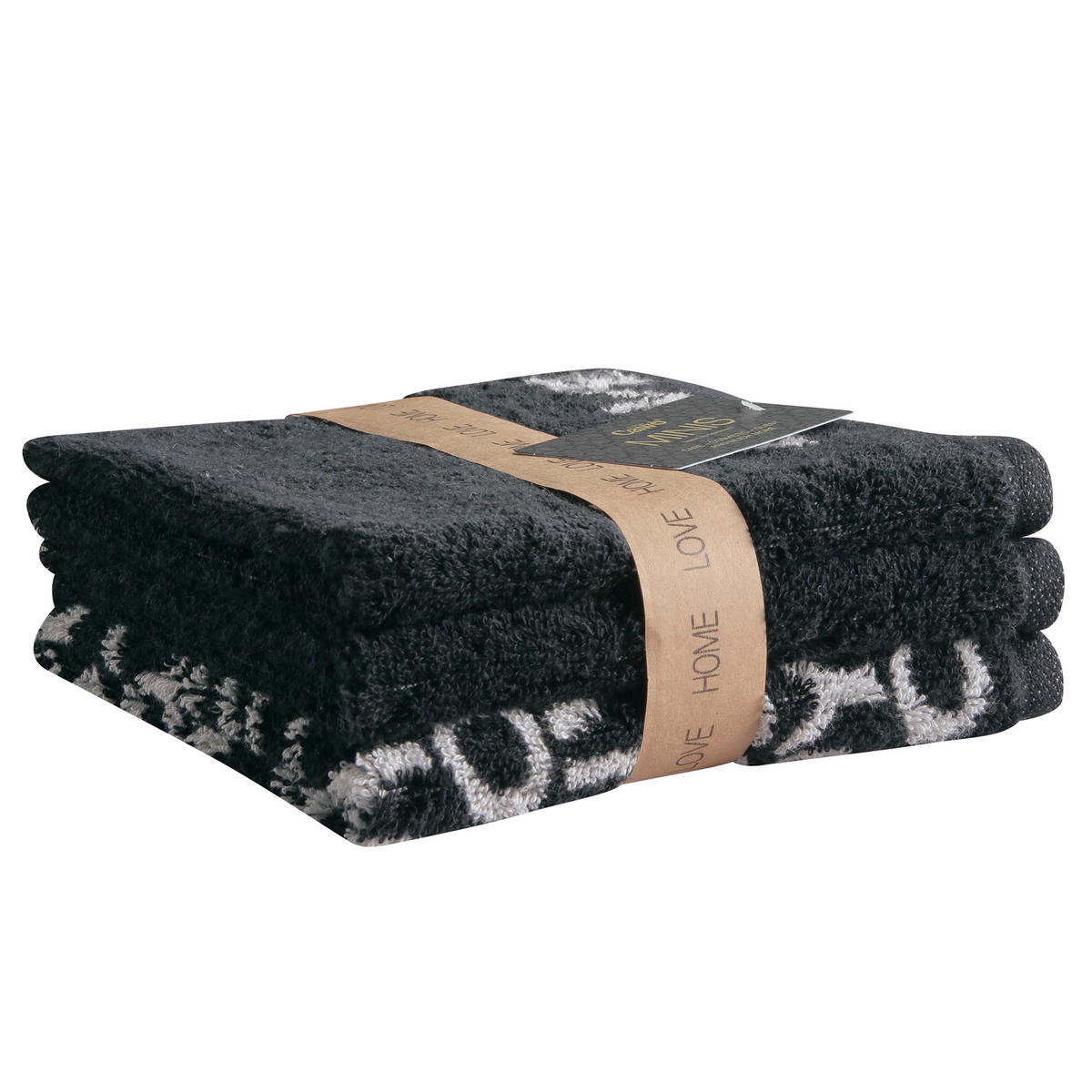 SEIFTÜCHER 3ER SET MINIS MIX 9909 SCHWARZ - 97 - Schwarz, Textil (30/30cm) - Cawoe