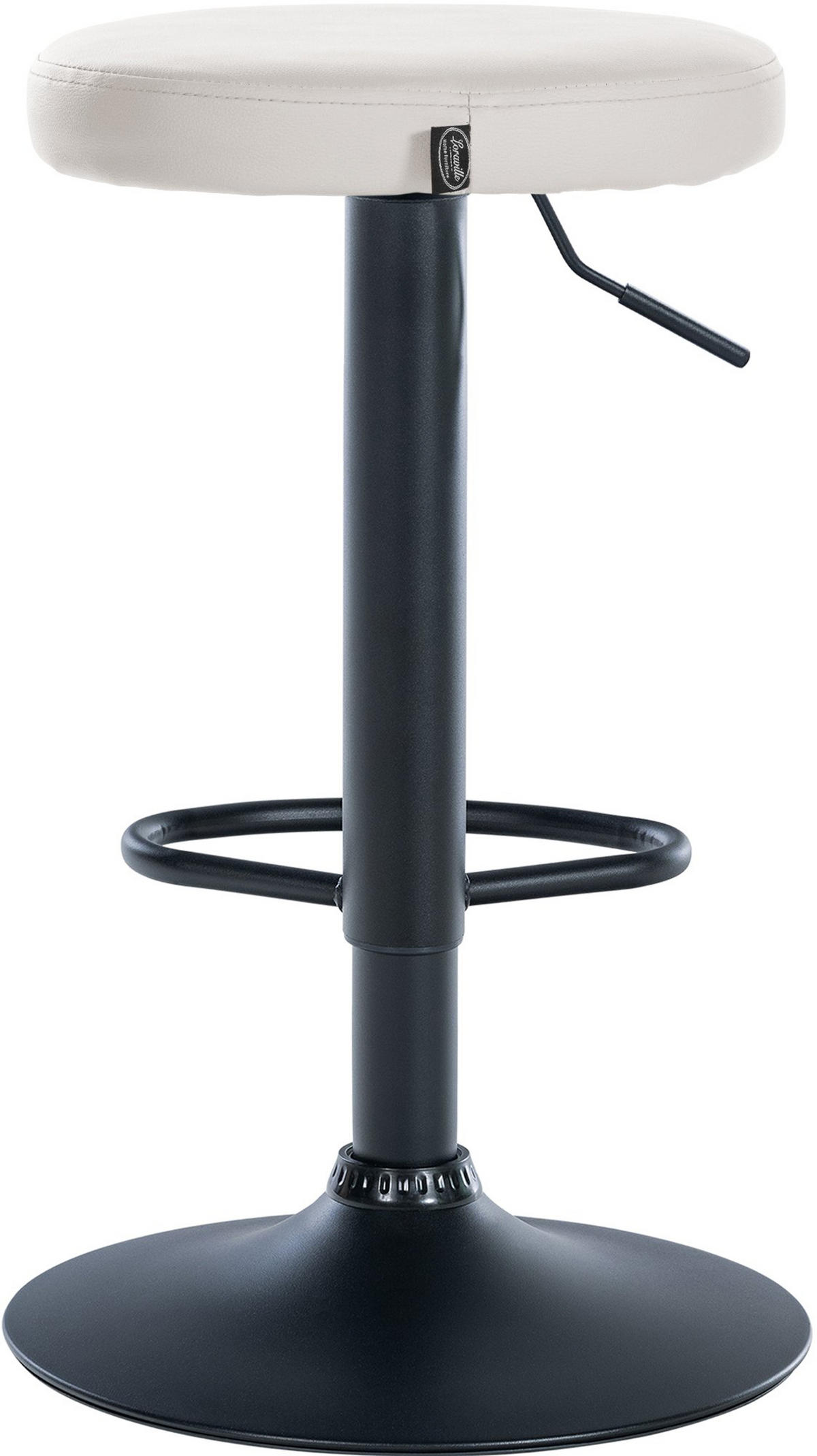 BARHOCKER 2er Set Pontius Kunstleder schwarz weiß - Schwarz/Weiß, Kunststoff/Metall (38.5/81/38.5cm) - TPFLiving