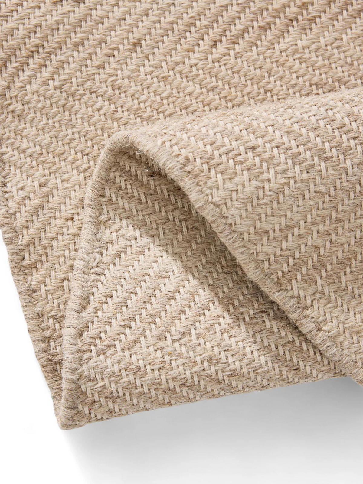 WOLLTEPPICH Lars Beige ø 200 cm rund - Beige, Naturmaterialien/Kunststoff (200/200cm) - benuta