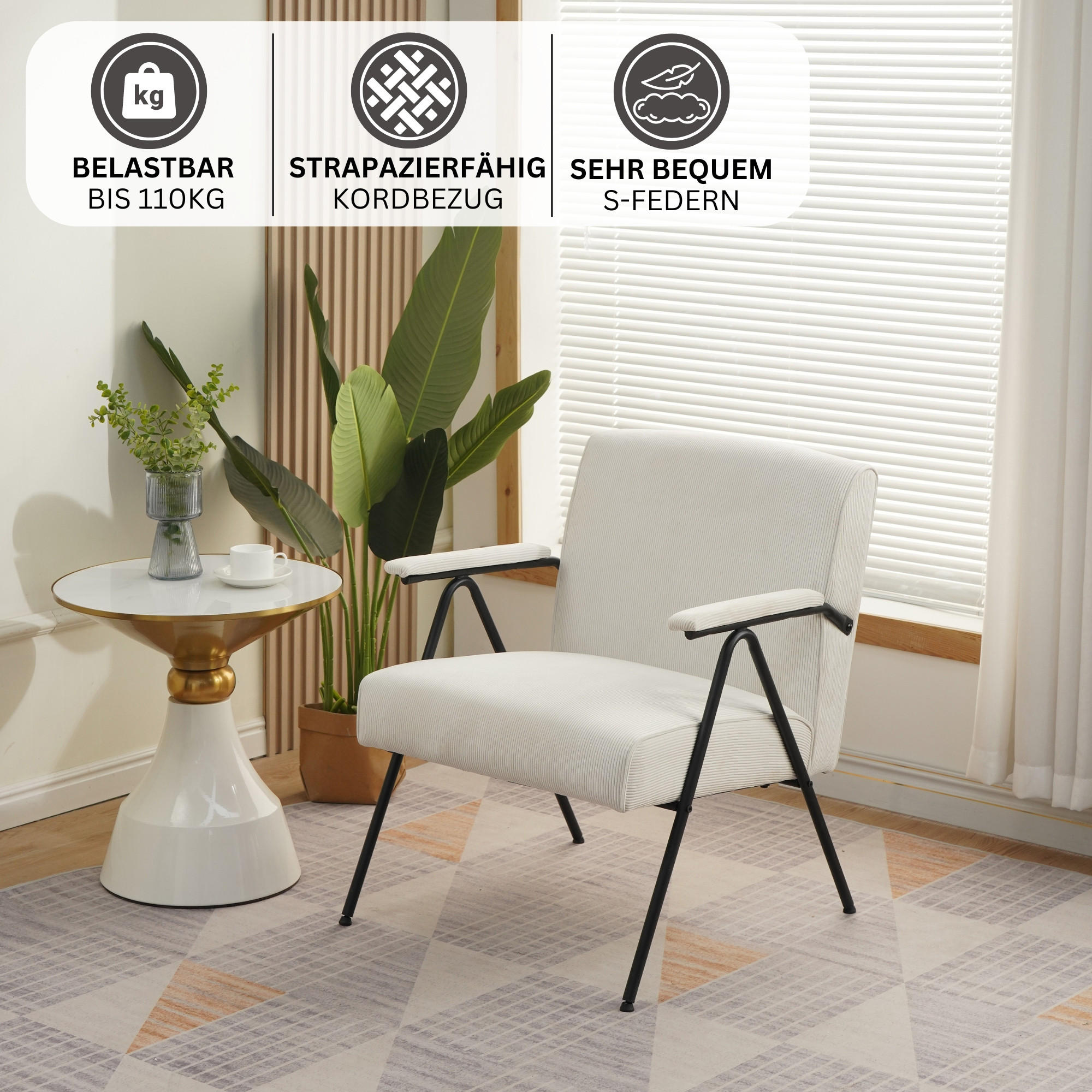 RELAXSESSEL STANFORD - Beige, Textil (64/71/79cm) - Albatros