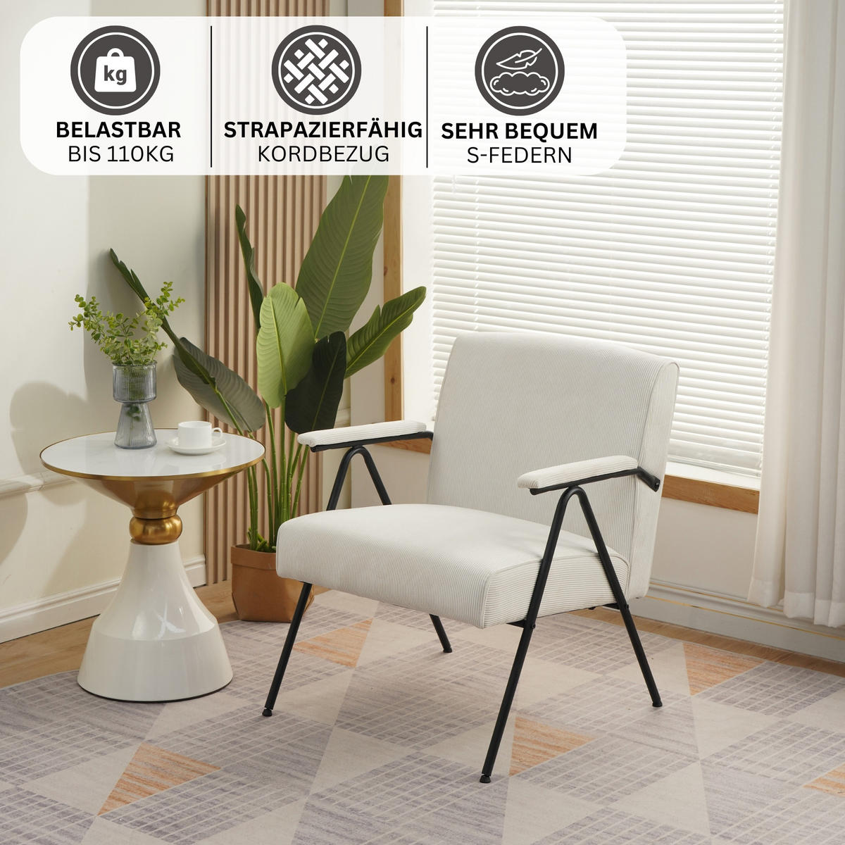 RELAXSESSEL STANFORD - Beige, Textil (64/71/79cm) - Albatros