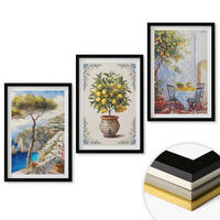 WANDBILDER 3er-Set - 40x60 cm Schwarzer Rahmen - Tisch aus Zitronenbaum - Schwarz, Kunststoff (40/60cm) - ArtPrintCave