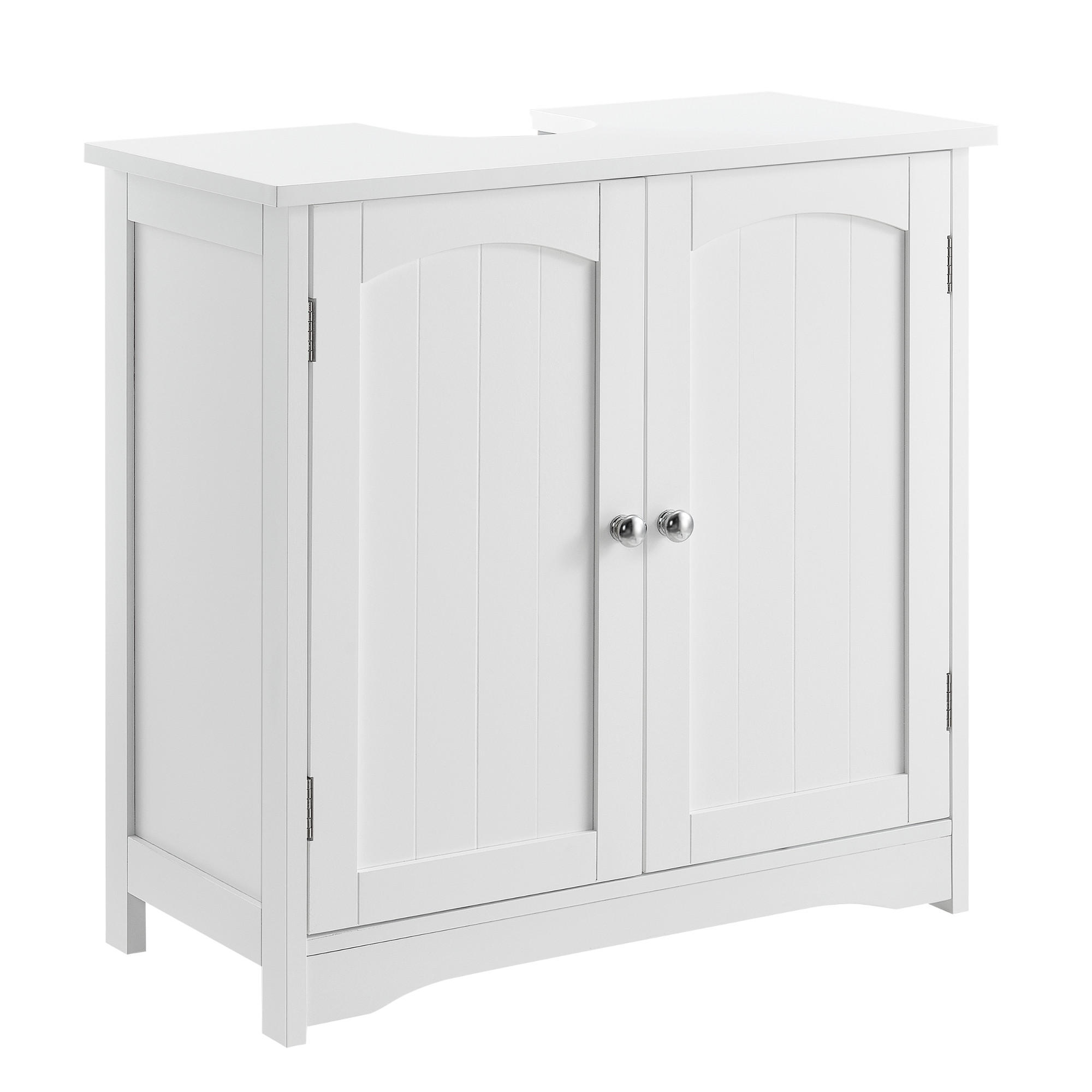 WASCHBECKENUNTERSCHRANK - Weiß, Holzwerkstoff (60/60/30cm) - [en.casa]